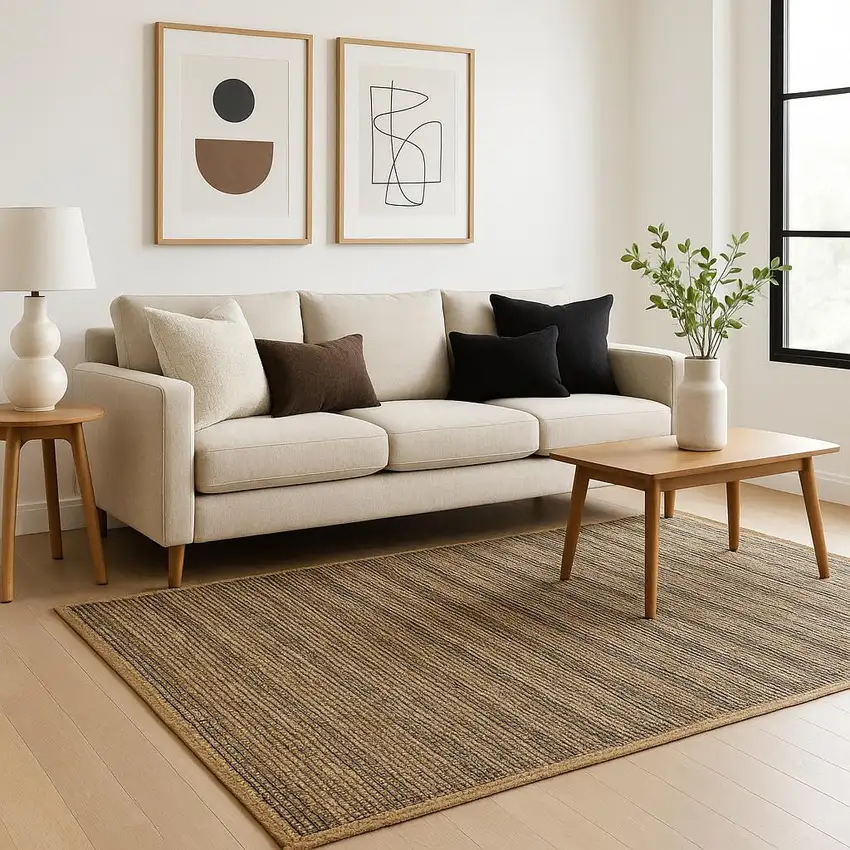 Natural Jute Hand Woven Area Rug Photo 1