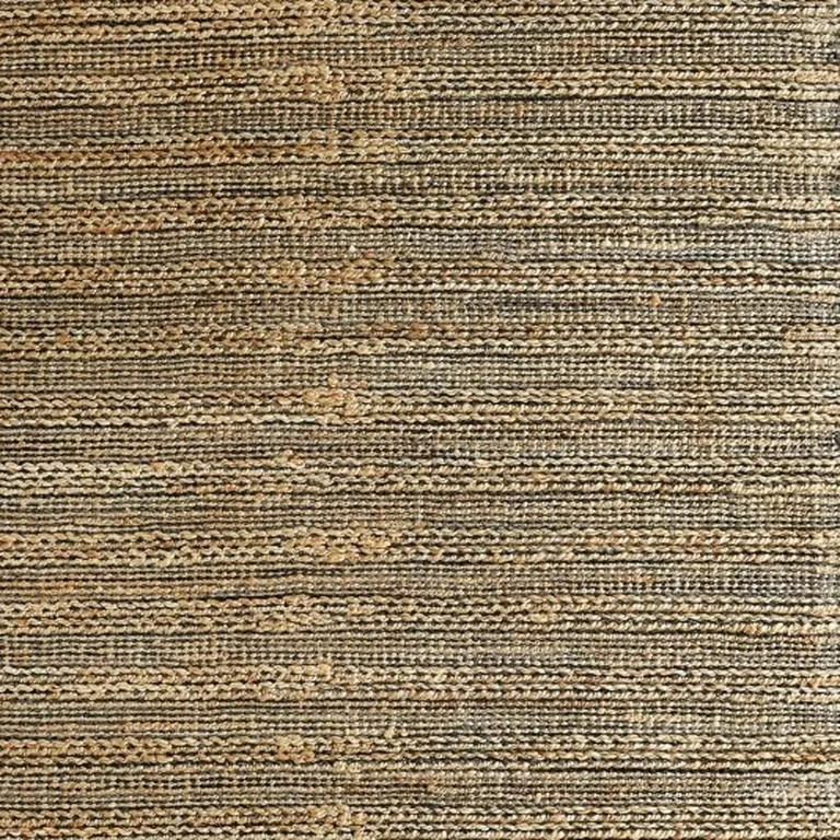 Gray and Natural Braided Striped Area Rug Photo 5