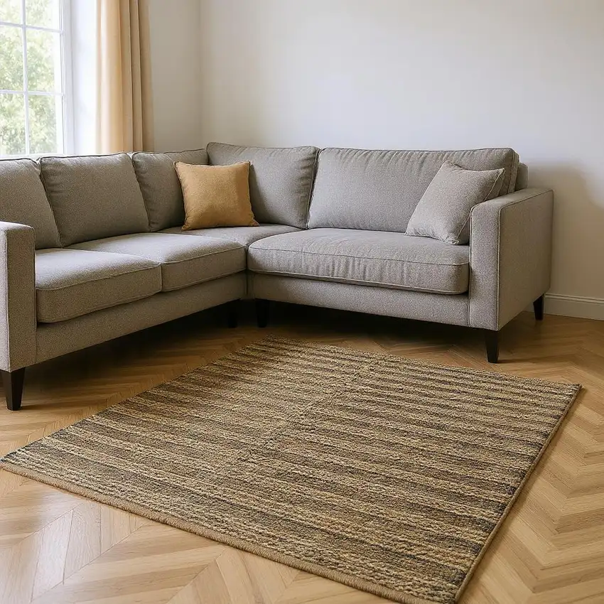 Natural Jute Hand Woven Area Rug Photo 1