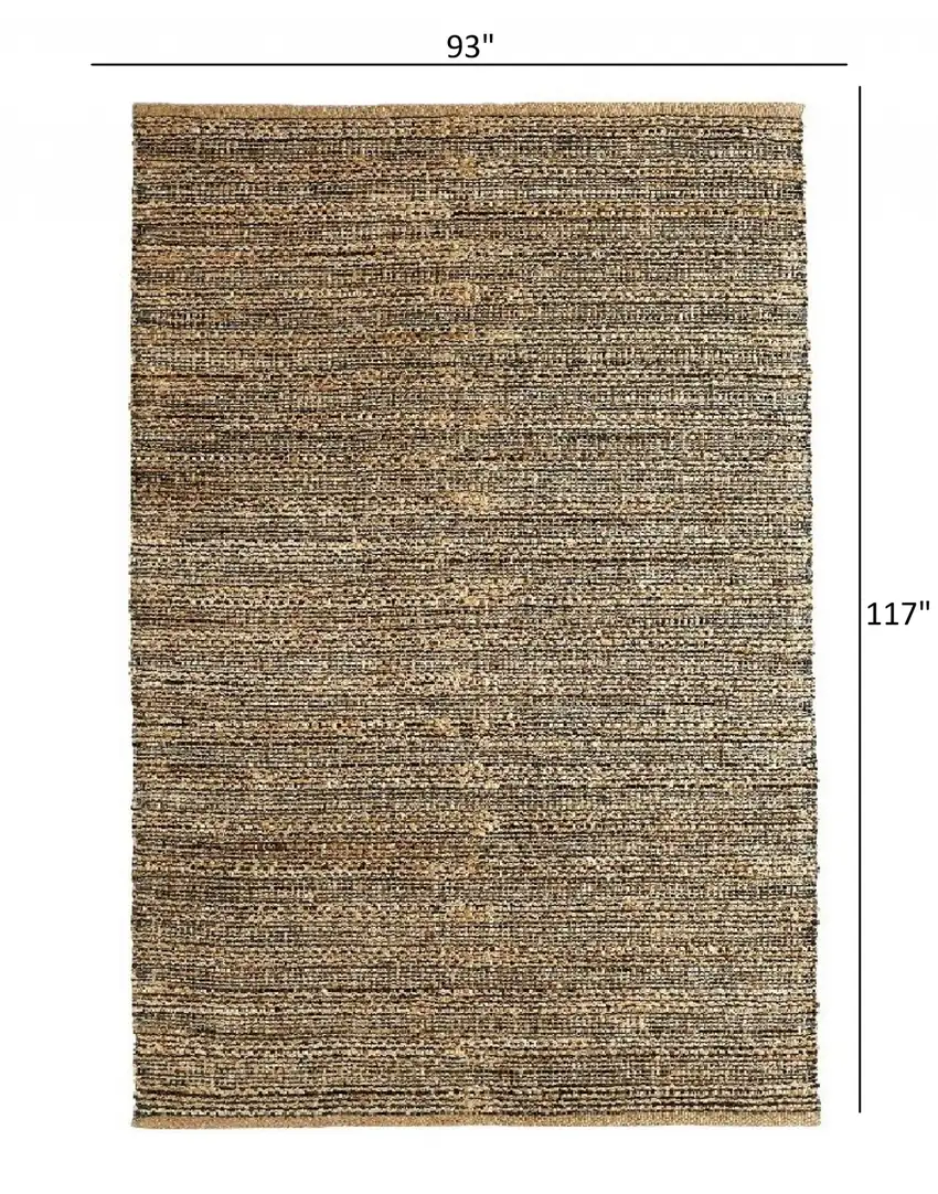 Gray and Natural Braided Striped Area Rug Photo 3