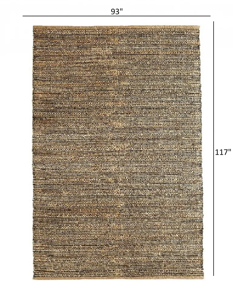 Gray and Natural Braided Striped Area Rug Photo 3