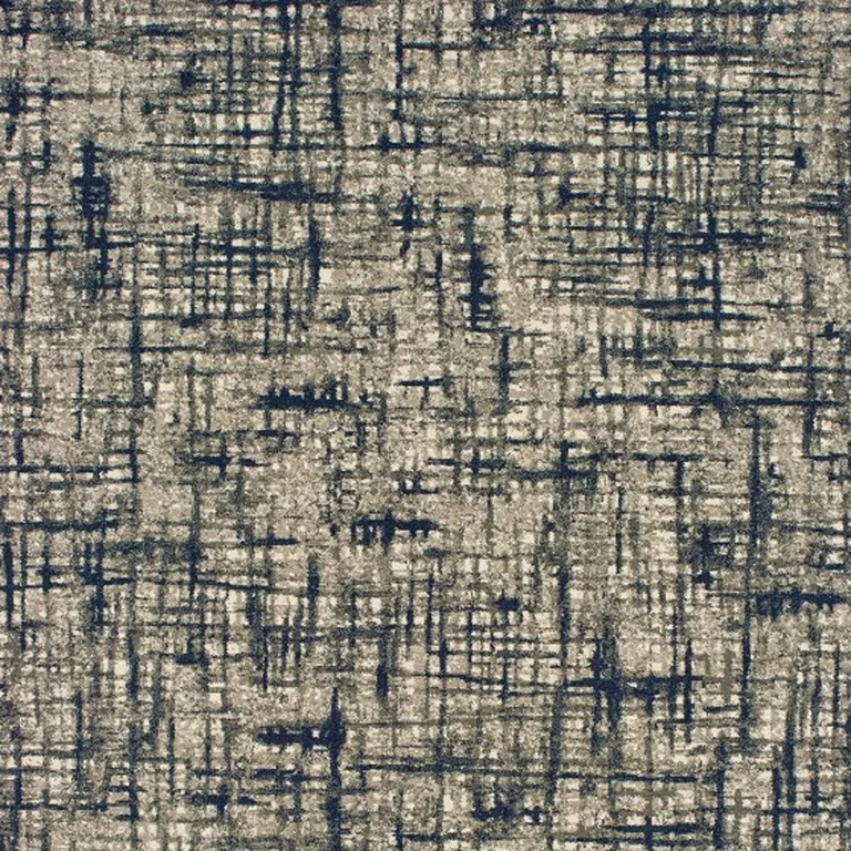 Gray and Navy Abstract Area Rug Photo 3