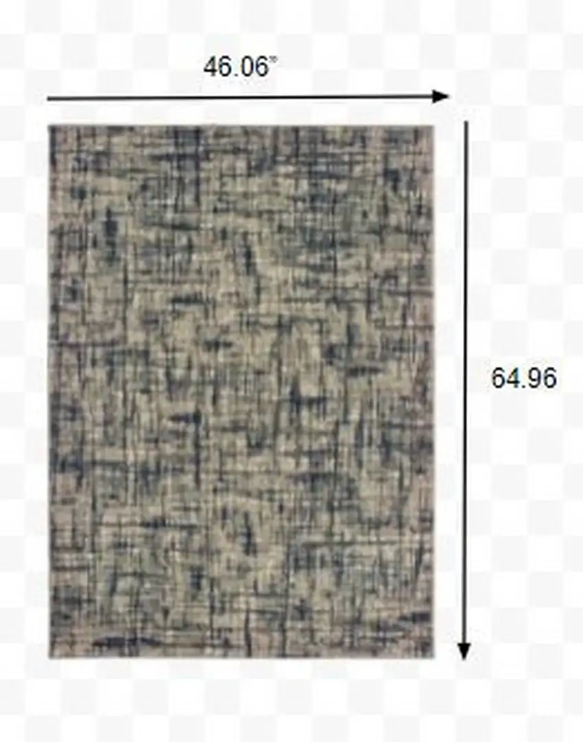 Gray and Navy Abstract Area Rug Photo 3