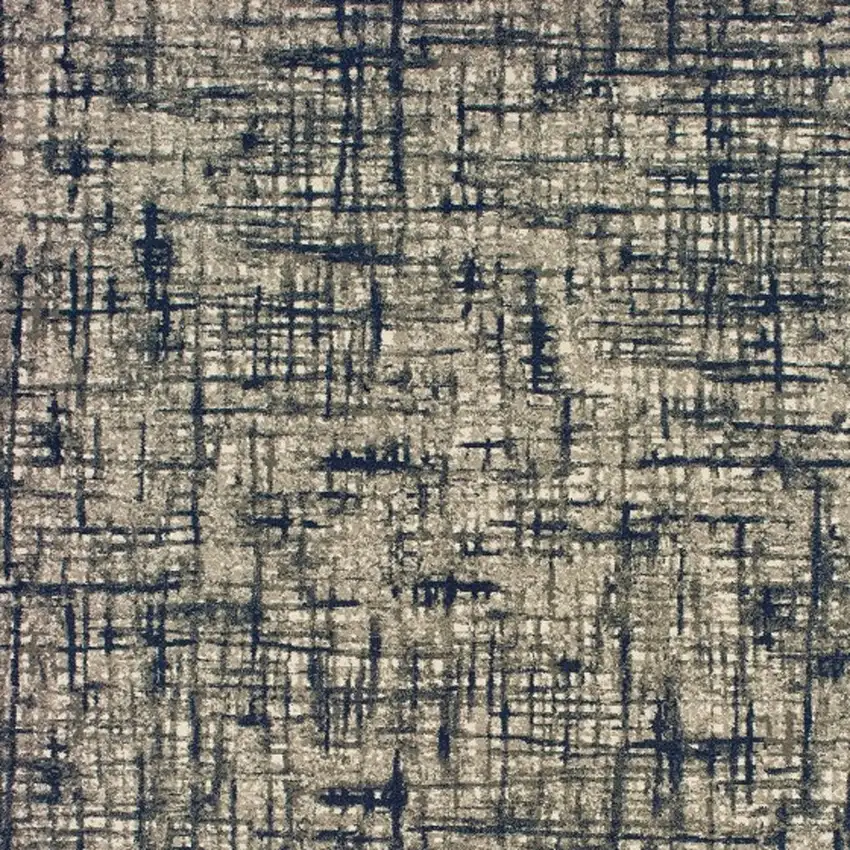 Gray and Navy Abstract Area Rug Photo 4