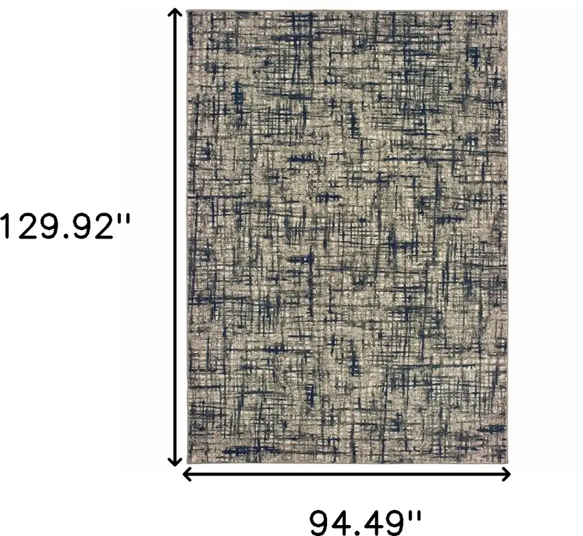 Gray and Navy Abstract Area Rug Photo 6