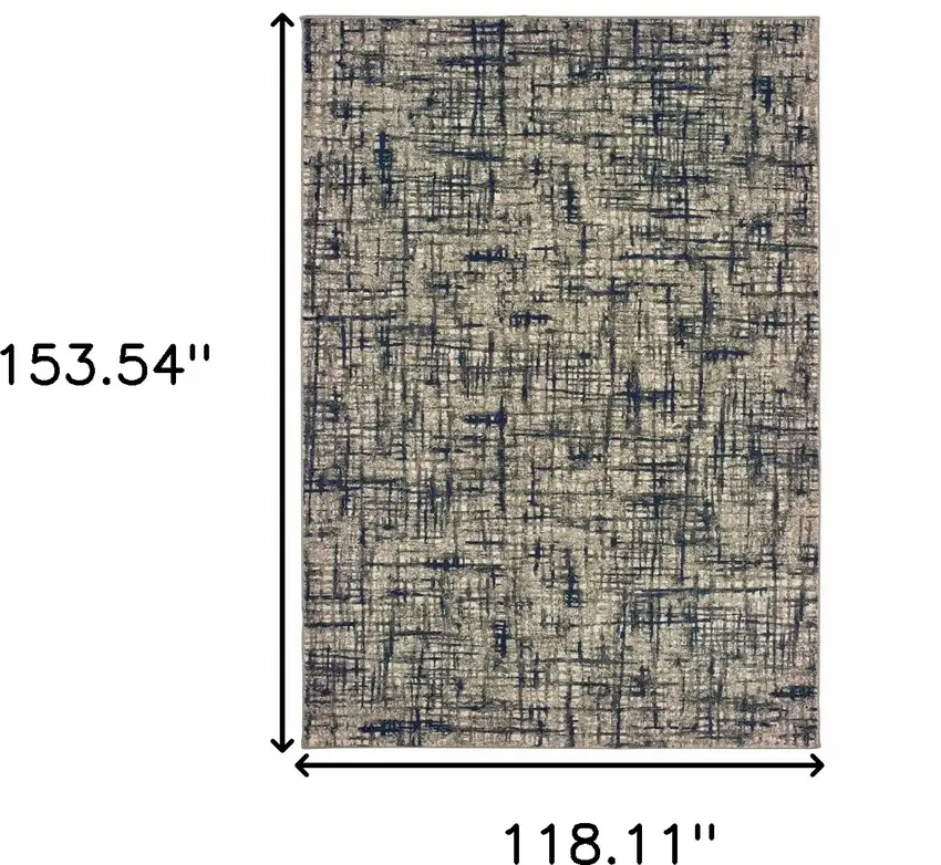 Gray and Navy Abstract Area Rug Photo 6