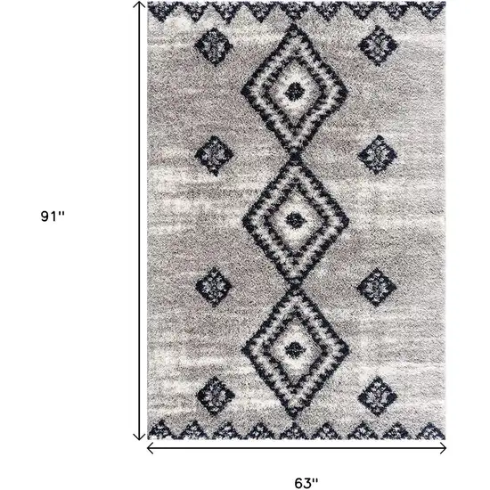 Gray And Navy Boho Chic Area Rug Photo 3