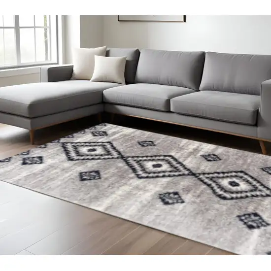 Gray And Navy Boho Chic Area Rug Photo 1
