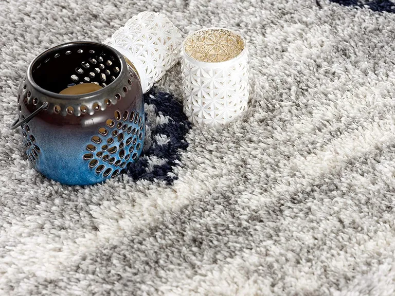Gray and Navy Boho Chic Area Rug Photo 4