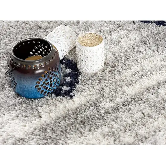 Gray and Navy Boho Chic Area Rug Photo 4