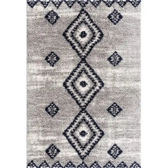 Gray and Navy Boho Chic Area Rug Photo 1