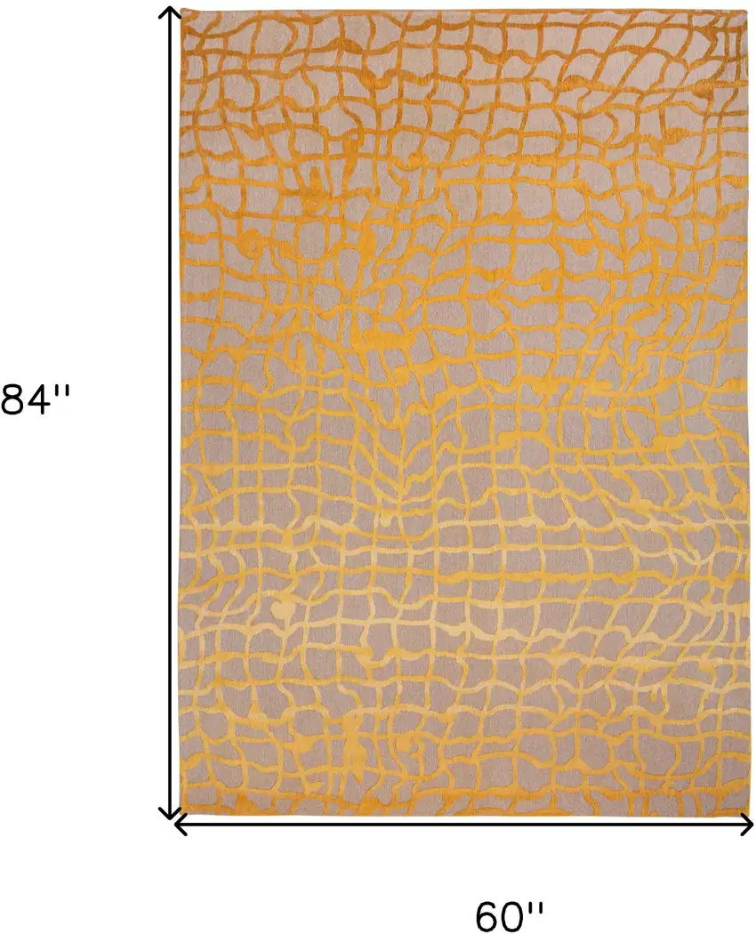 Gray and Orange Abstract Non Skid Area Rug Photo 3