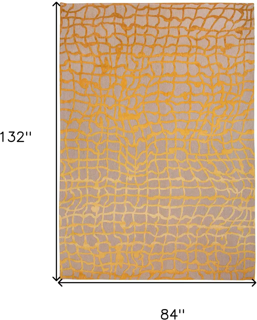 Gray and Orange Abstract Non Skid Area Rug Photo 3