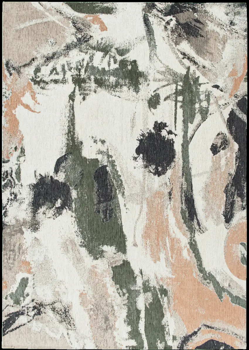 Gray and Orange Abstract Non Skid Area Rug Photo 6