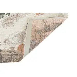 Photo of Gray and Orange Abstract Non Skid Area Rug