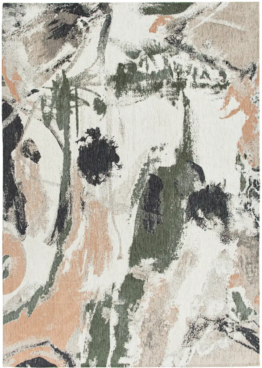 Gray and Orange Abstract Non Skid Area Rug Photo 2