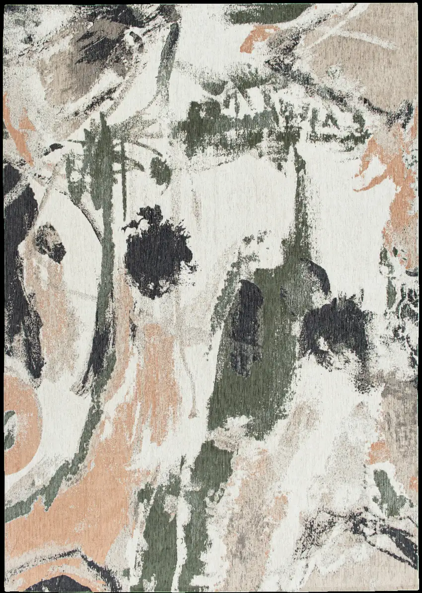 Gray and Orange Abstract Non Skid Area Rug Photo 2