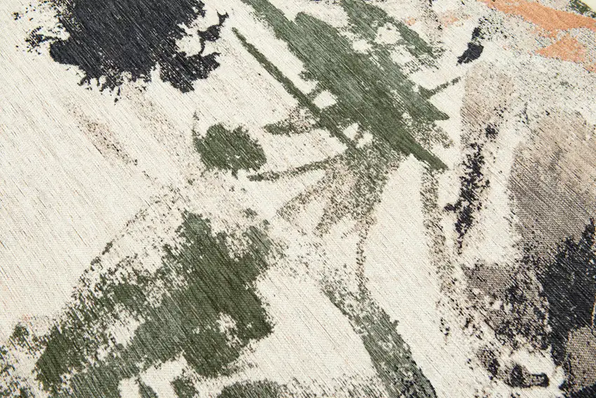 Gray and Orange Abstract Non Skid Area Rug Photo 8