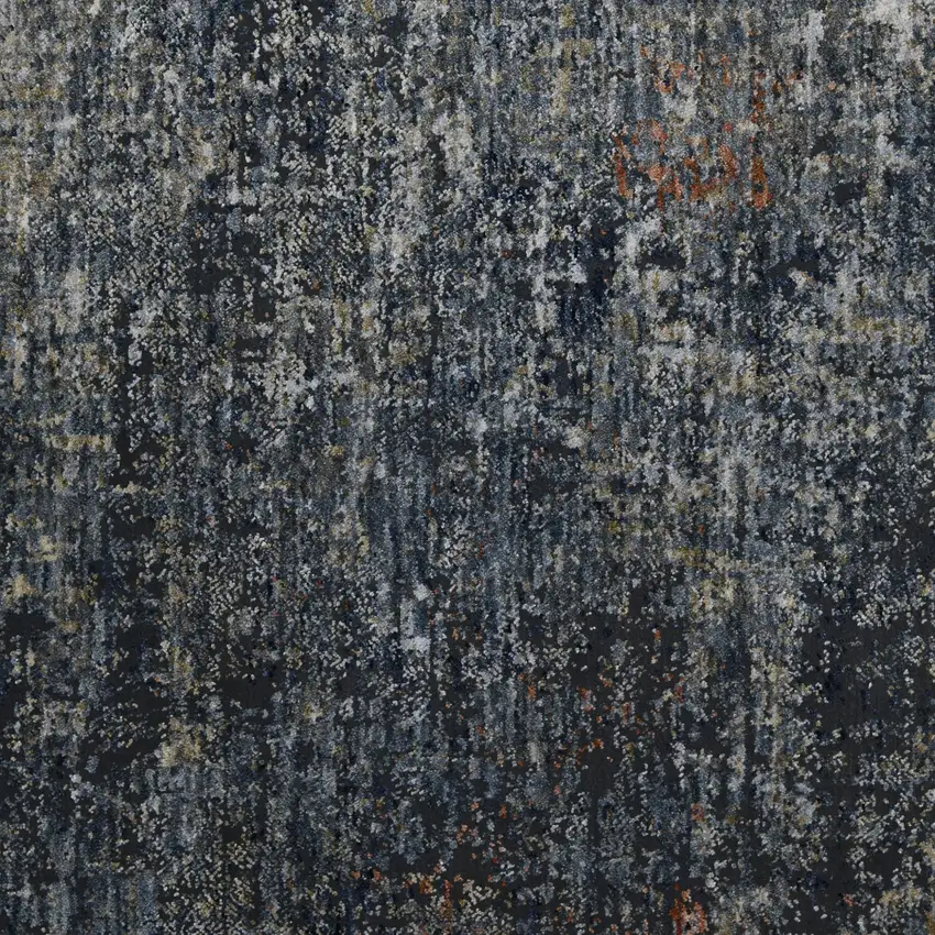 Gray and Orange Abstract Power Loom Area Rug Photo 7