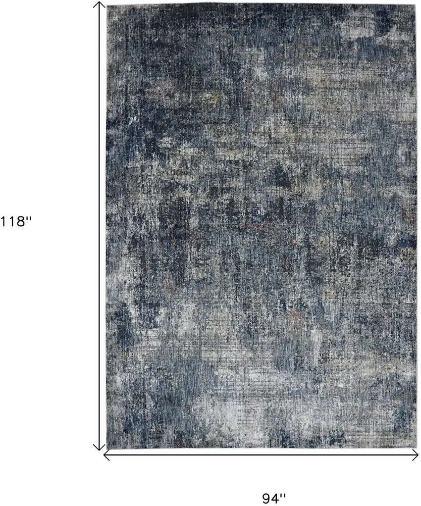 Gray and Orange Abstract Power Loom Area Rug Photo 6