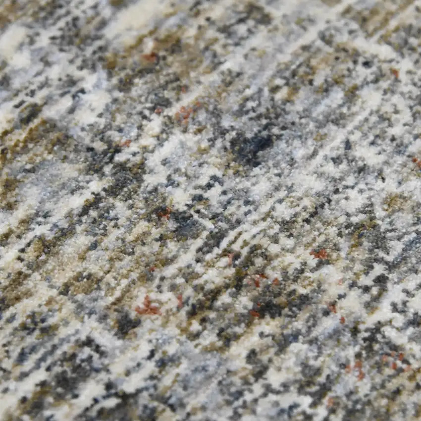 Gray and Orange Abstract Power Loom Area Rug Photo 9