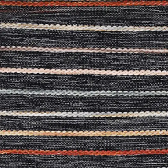 Gray and Orange Geometric Hand Woven Area Rug Photo 9