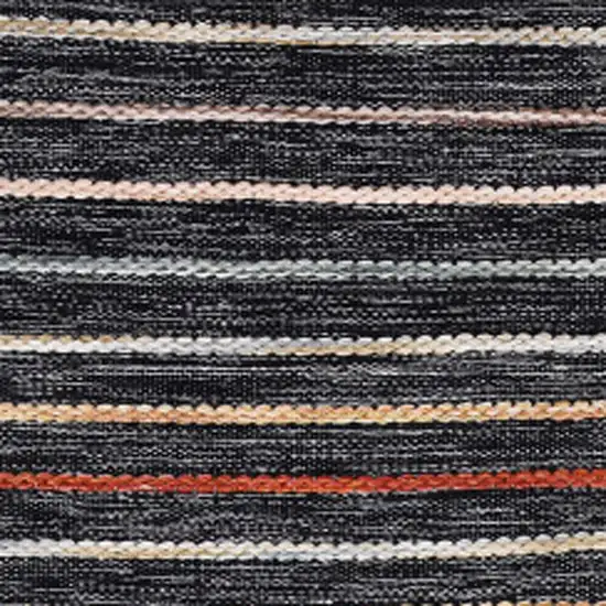 Gray and Orange Geometric Hand Woven Area Rug Photo 7