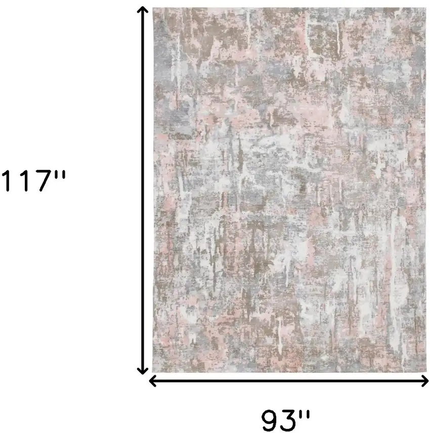 Gray and Pink Abstract Hand Loomed Area Rug Photo 3