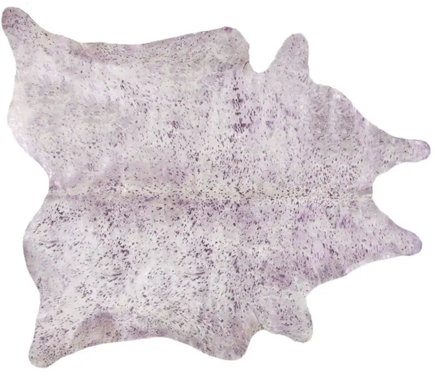 Gray and Pink Cowhide Hand Knotted Area Rug Photo 1
