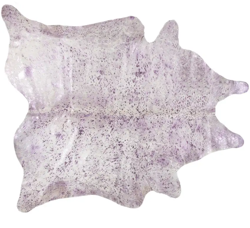 Gray and Pink Cowhide Hand Knotted Area Rug Photo 3