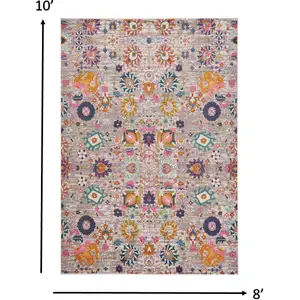 Photo of Gray and Pink Distressed Area Rug