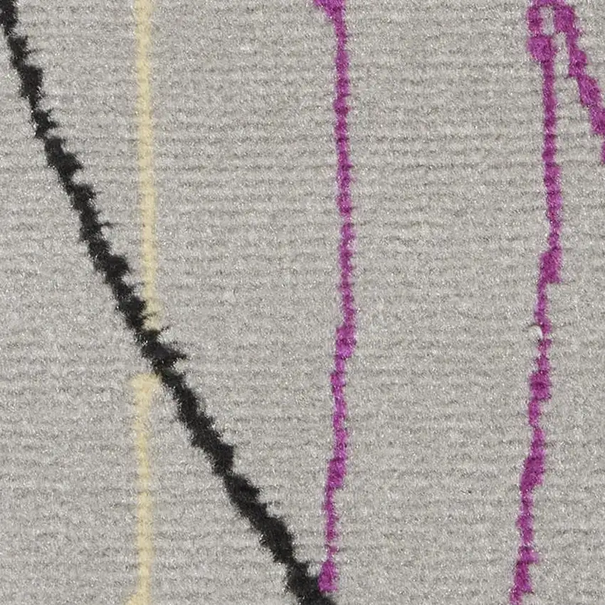 Gray and Pink Floral Power Loom Area Rug Photo 1