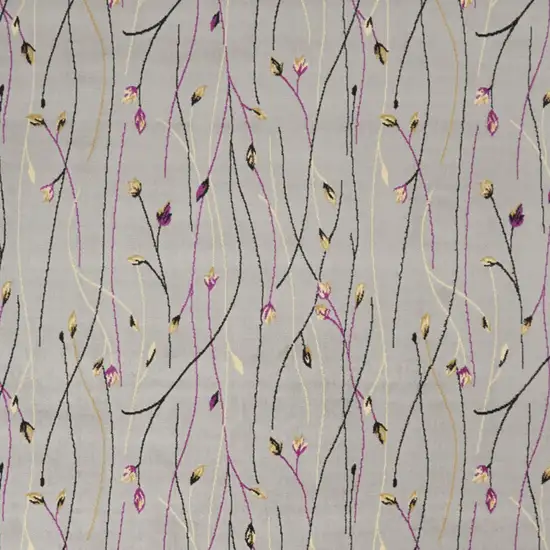 Gray and Pink Floral Power Loom Area Rug Photo 7