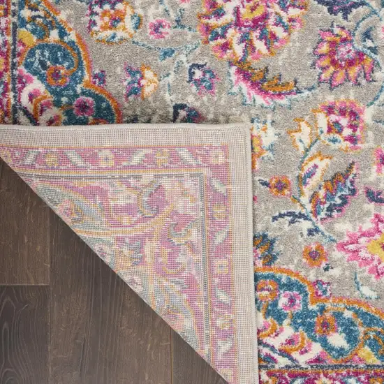 Gray And Ivory Medallion Area Rug Photo 9