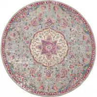 Photo of Gray and Pink Medallion Area Rug