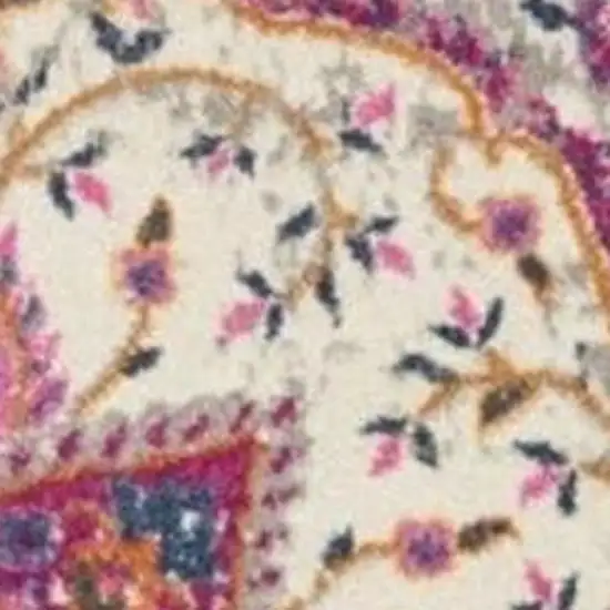 Gray And Ivory Medallion Area Rug Photo 3