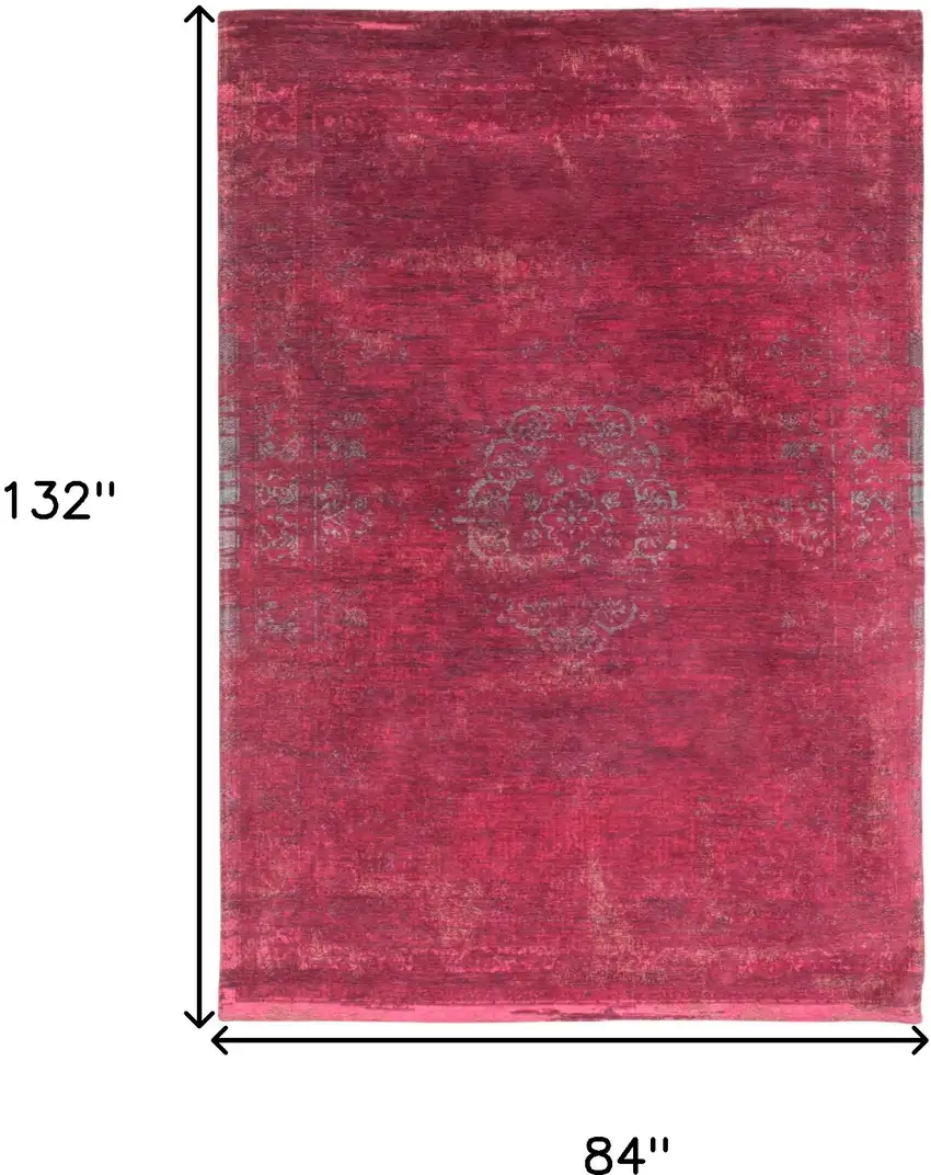 Gray and Pink Medallion Non Skid Area Rug Photo 3