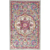 Photo of Gray and Pink Medallion Scatter Rug