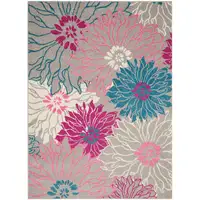 Photo of Gray and Pink Tropical Flower Area Rug