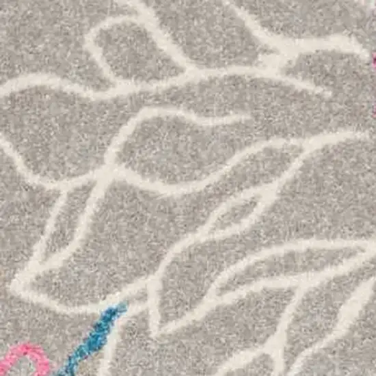 Gray And Pink Floral Area Rug Photo 2