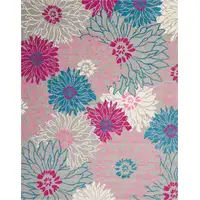 Photo of Gray and Pink Tropical Flower Area Rug