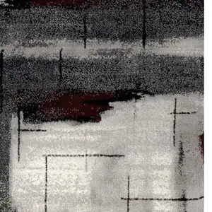 Photo of Gray and Red Abstract Distressed Area Rug
