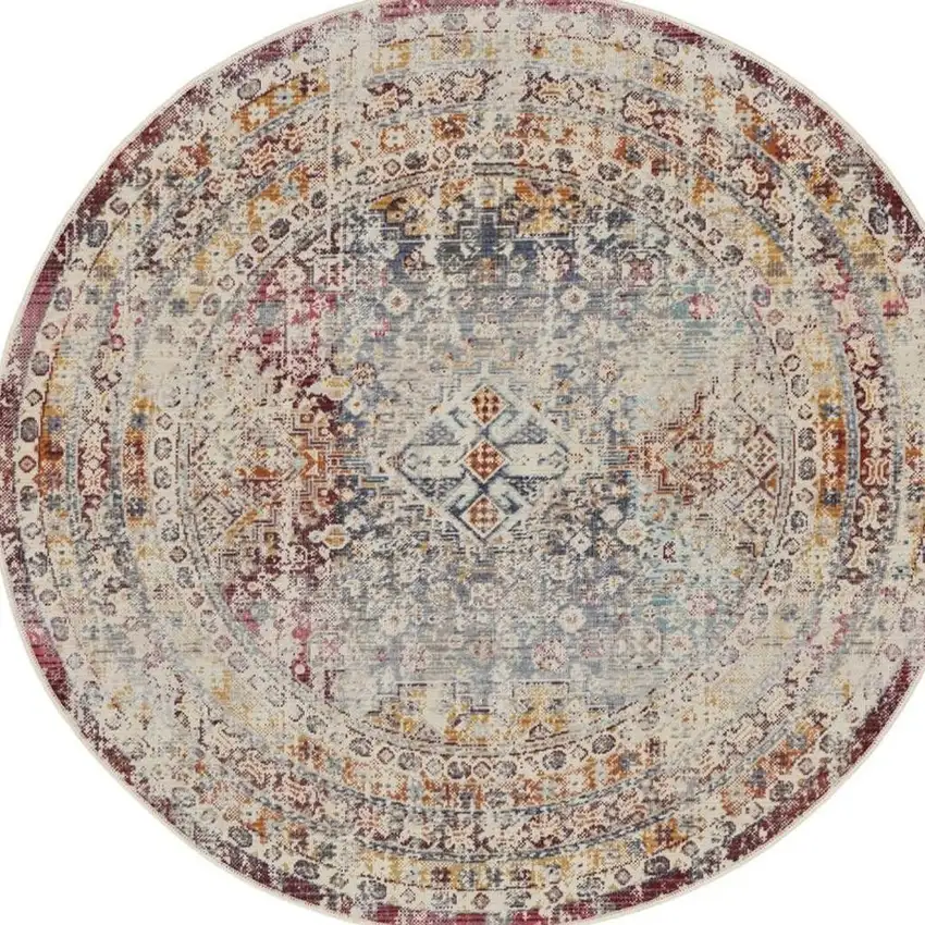 Gray and Red Abstract Non Skid Area Rug Photo 3