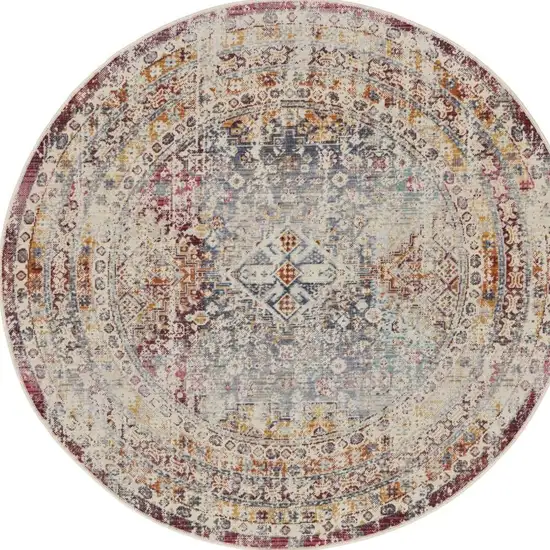 Gray and Red Abstract Non Skid Area Rug Photo 1