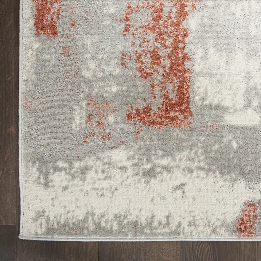Gray and Red Abstract Non Skid Area Rug Photo 8
