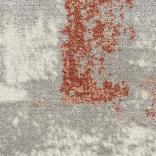 Gray and Red Abstract Non Skid Area Rug Photo 5