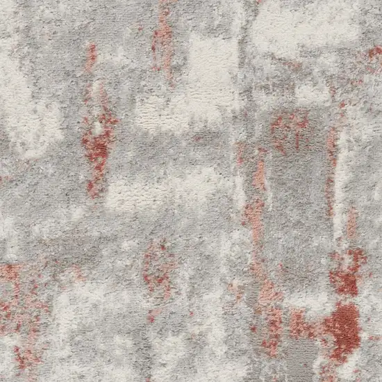 Gray and Red Abstract Non Skid Area Rug Photo 8