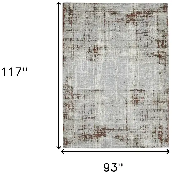 Gray and Red Abstract Power Loom Area Rug Photo 7