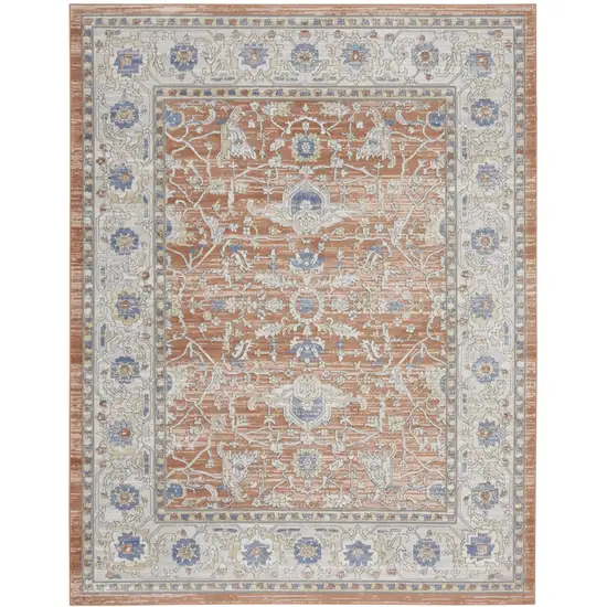 Gray and Red Oriental Power Loom Area Rug Photo 8