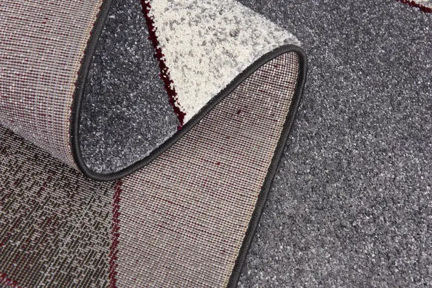 Gray and Red Prism Pattern Area Rug Photo 9